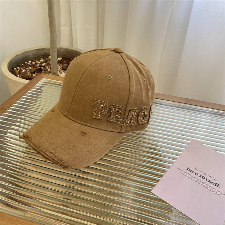 Women's Distressed Graphic Peace Baseball Cap Kalsten