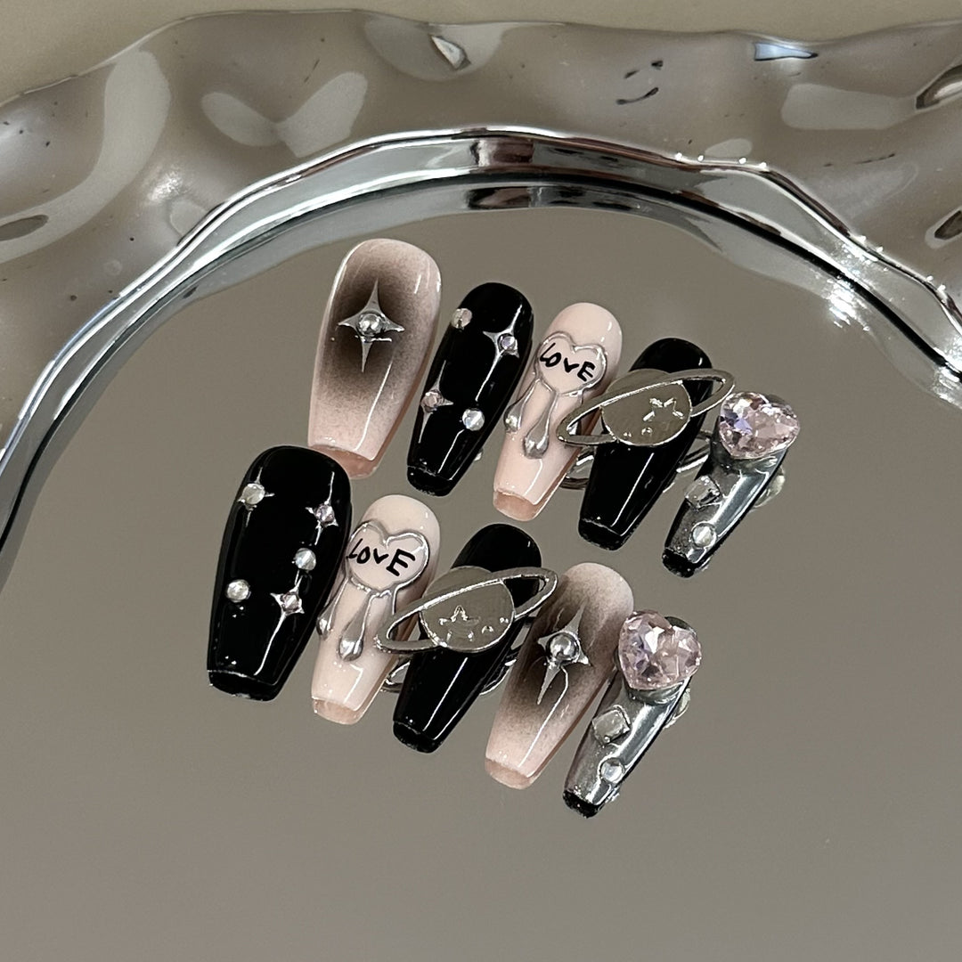 Themed Space-Inspired Press-On Nail Art Set