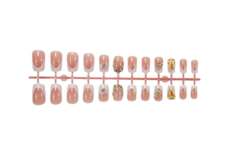 Artificial nail set with elegant jewelry and glitter elements Kalsten