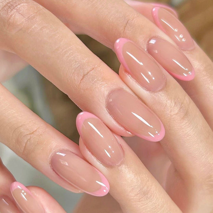 Shiny nail art with elegant French tips Kalsten