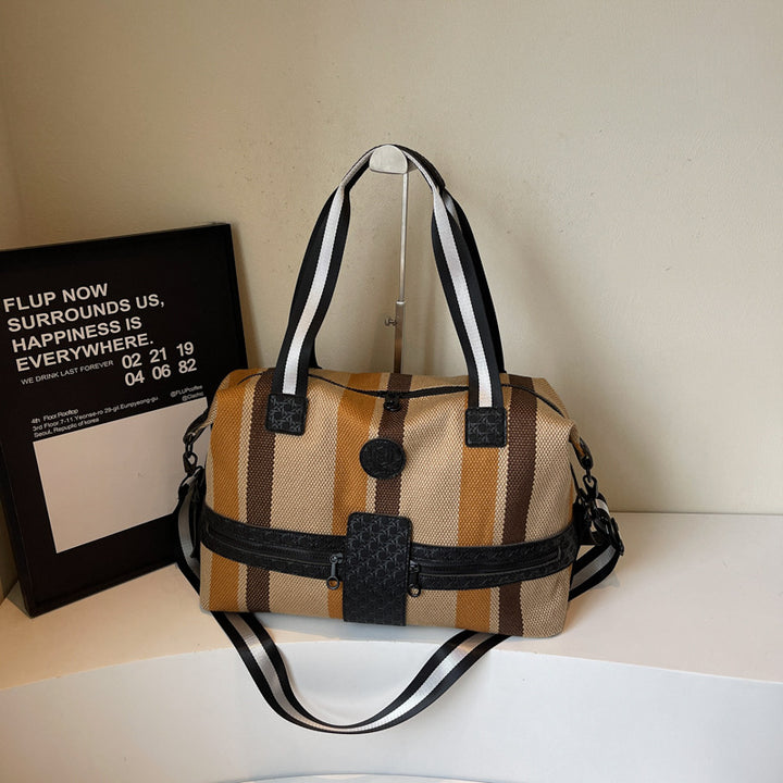 Stylish Striped Weekend Duffel Bag Kalsten