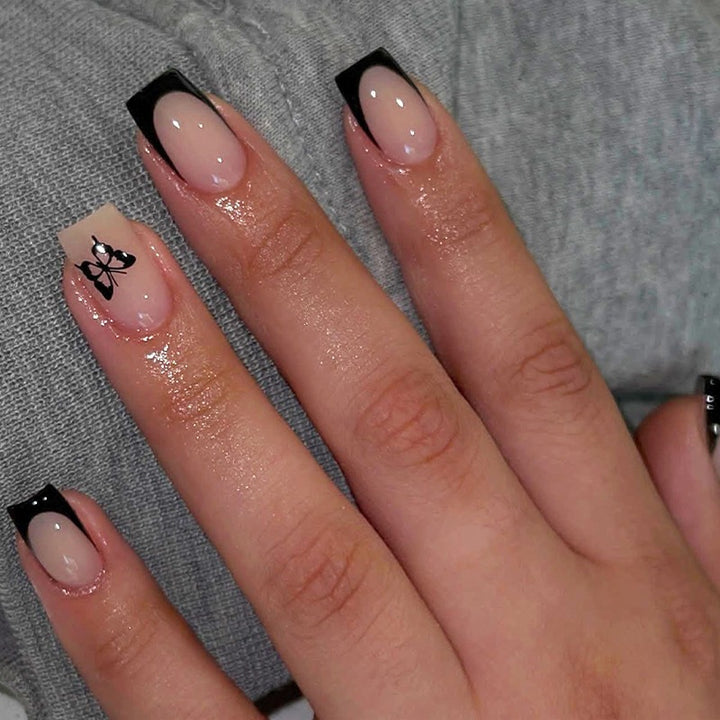 Artificial nail set with elegant butterfly designs Kalsten