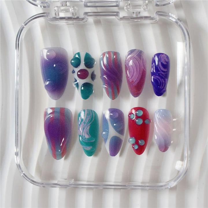 Artistic Cartoon-Themed Press-On Nail Art Set Kalsten