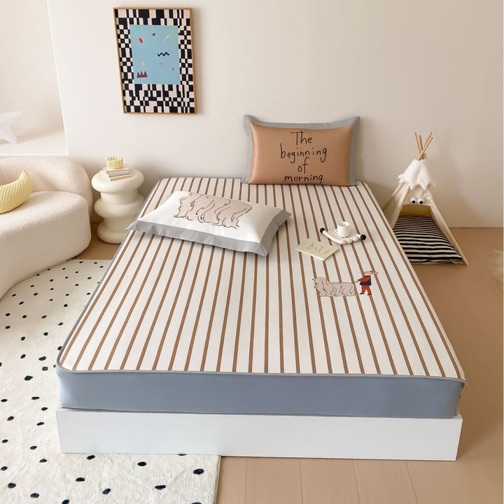 Fitted sheet set with pillowcases