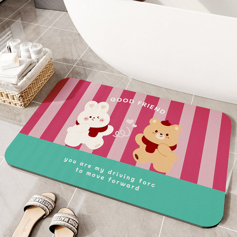 Plush Cartoon Rabbit Bath Mat
