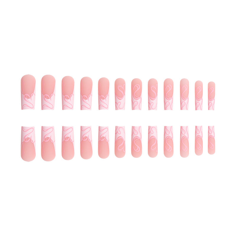 Long Press-On Nail Art Set with Heart Design Kalsten