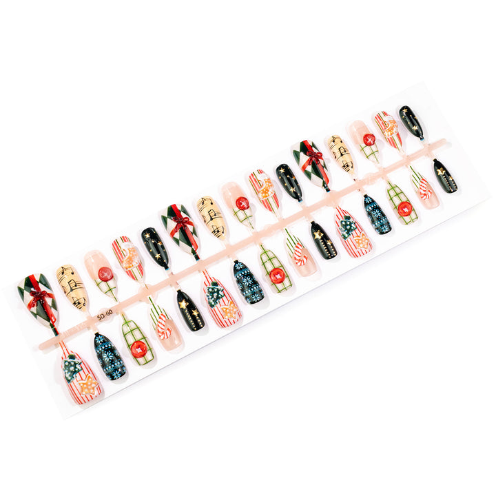 Creative Holiday-Themed Manual Press-On Nails