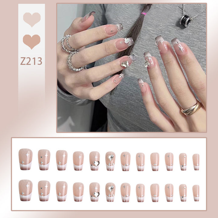 Acrylic nail set with sparkling crystal decorations Kalsten