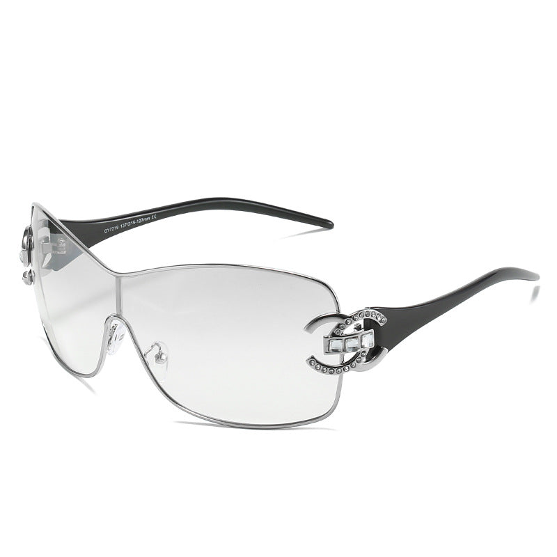 Fashionable Oversized Shield Sunglasses Kalsten