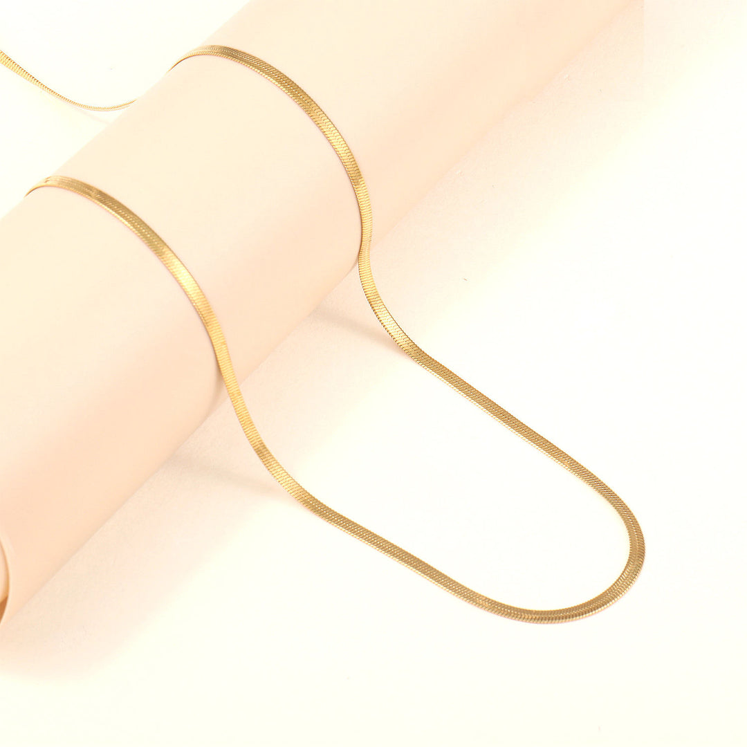 Sleek Slim Silver Chain Necklace Kalsten