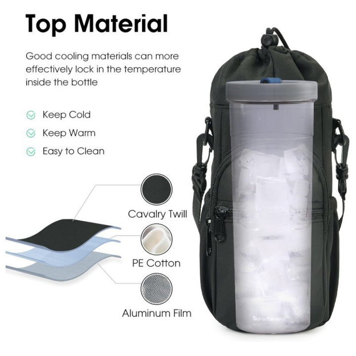 Insulated drinking bottle carrying bag with external compartment Kalsten
