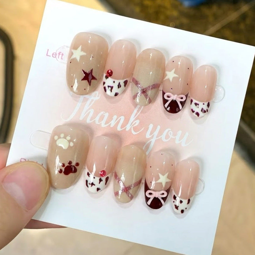 Thematic Press-On Nail Art Set with Charming Designs Kalsten