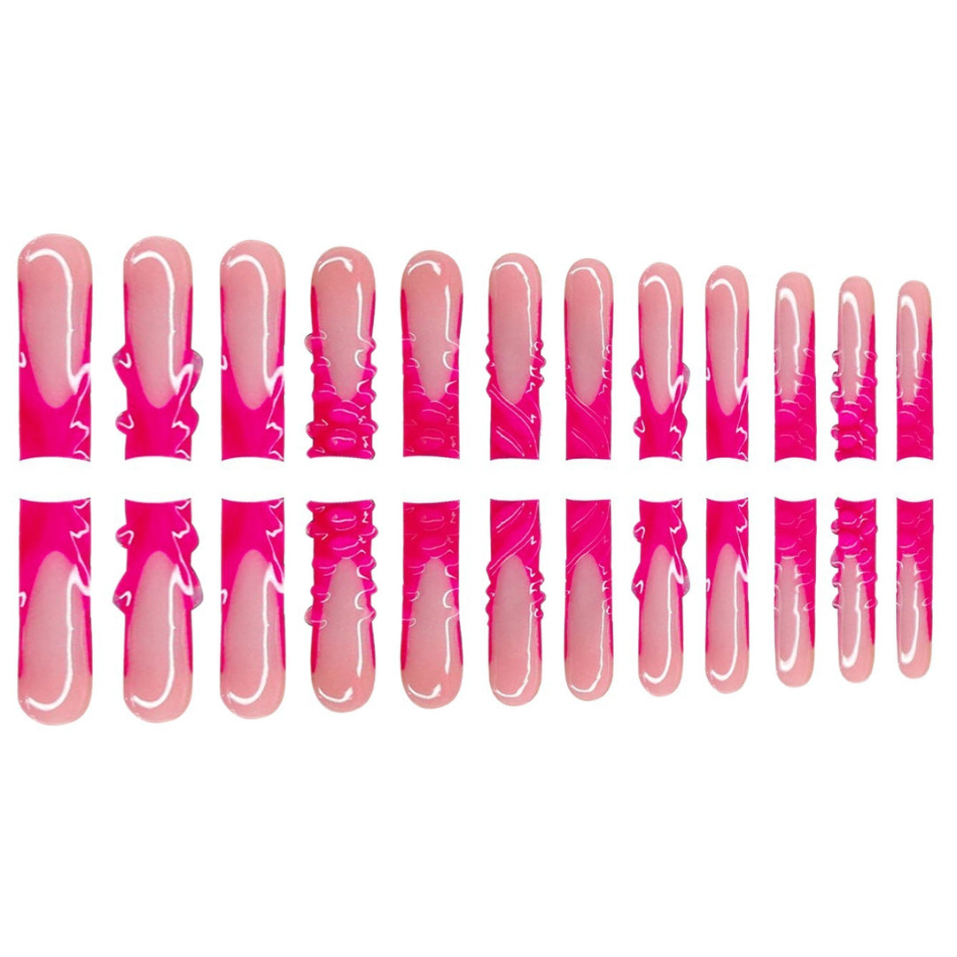Artistic Long Press-On Nail Set with Unique Design Kalsten