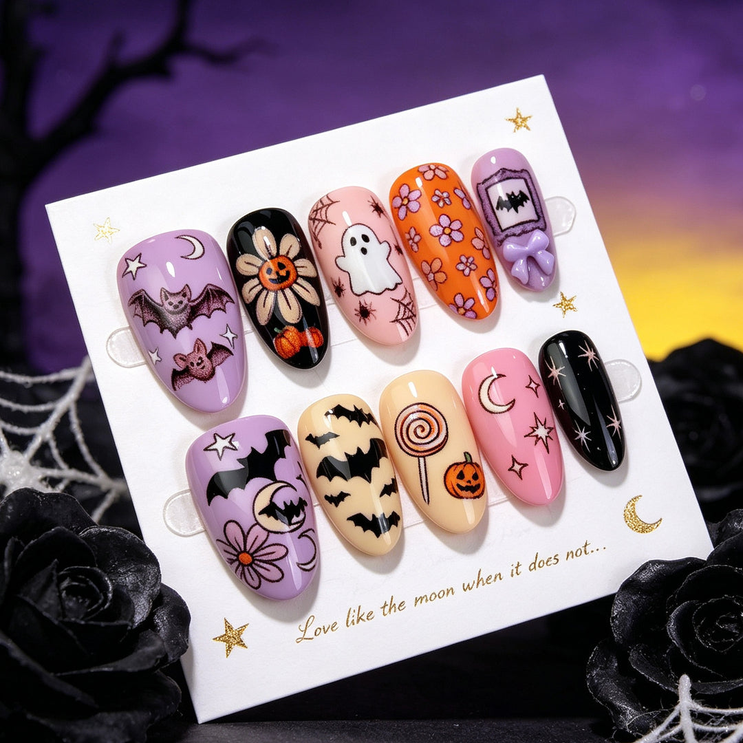 Halloween-Themed Artistic Press-On Nail Set