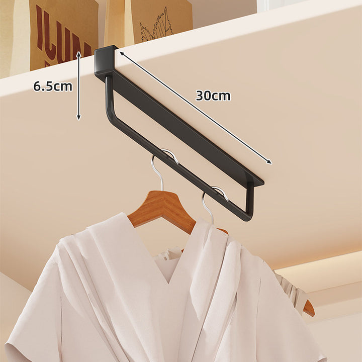 Under-Shelf Slide-Out Multi-Hook Garment Hanging Rail