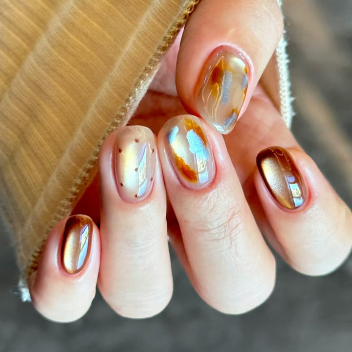 Artistic Nail Art Set with Glossy Metallic Finish Kalsten