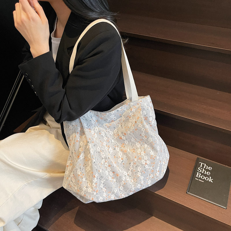 Floral Lace Spacious Tote Bag