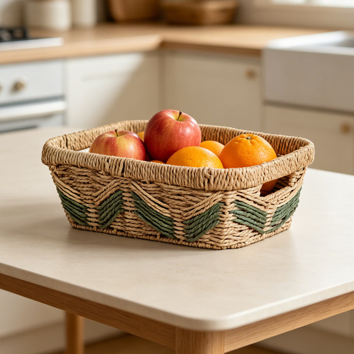 Decorative storage basket with handles Kalsten