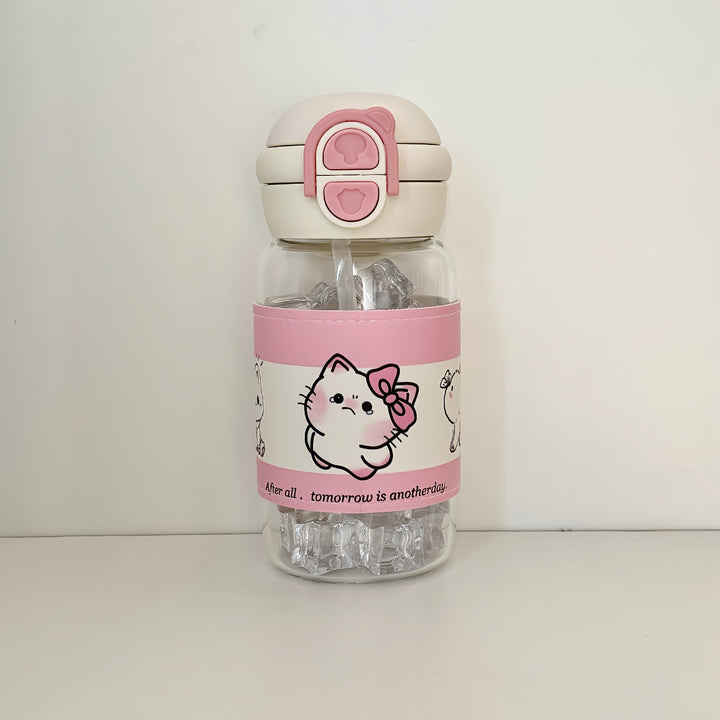 Women's water bottle with creative design and integrated straw Kalsten