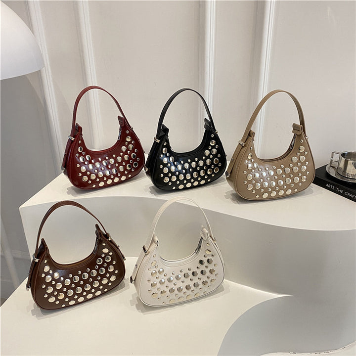 Studded Leather Hobo Bag Kalsten