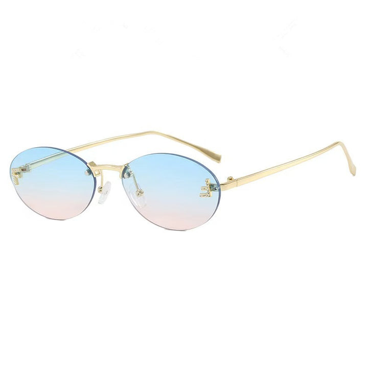 Sleek Metal Oval Sunglasses Kalsten