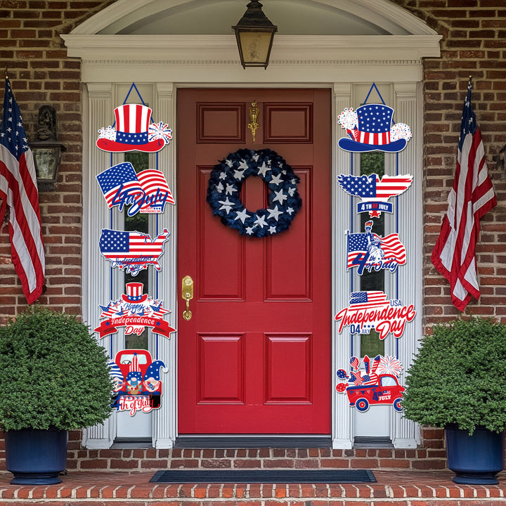 Unisex nan patriotic hanging decoration set with multi-part USA motifs for door and window Kalsten