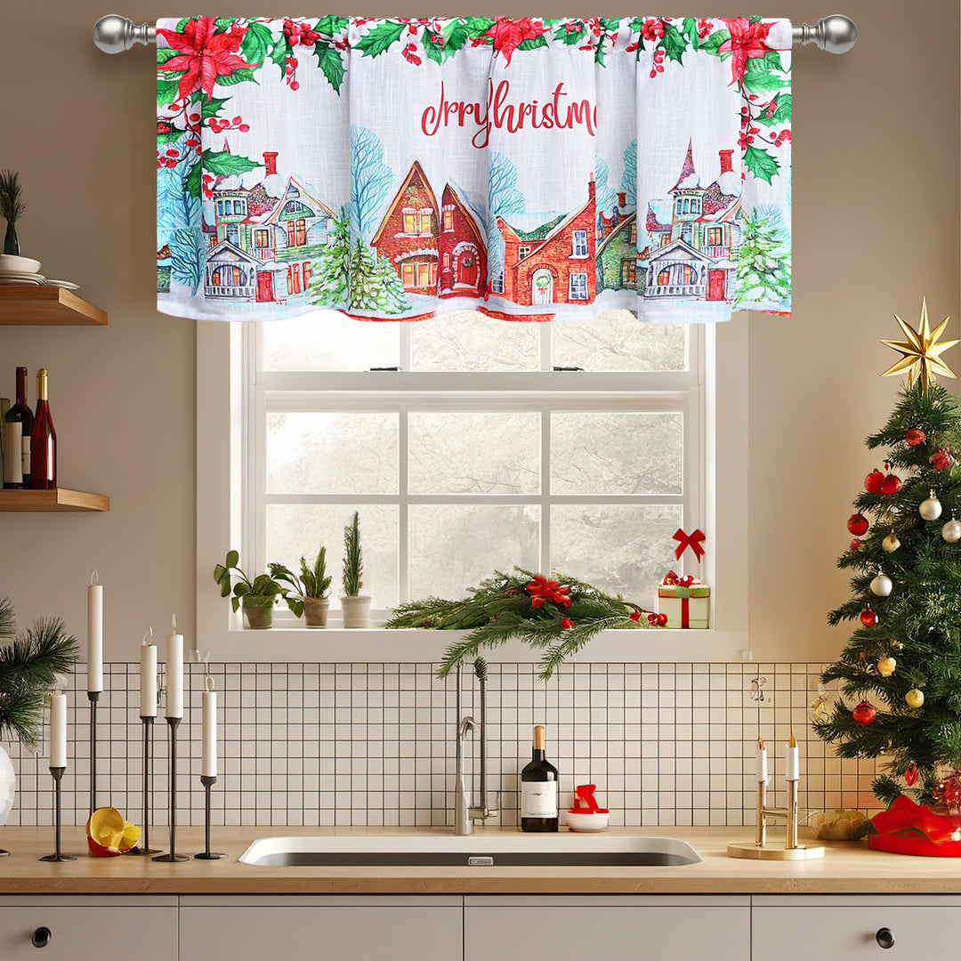 Festive Holiday Window Valance
