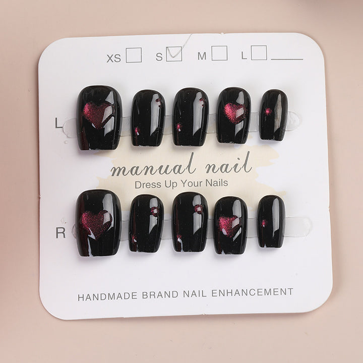 Heart Pattern Press-On Nail Set Kalsten