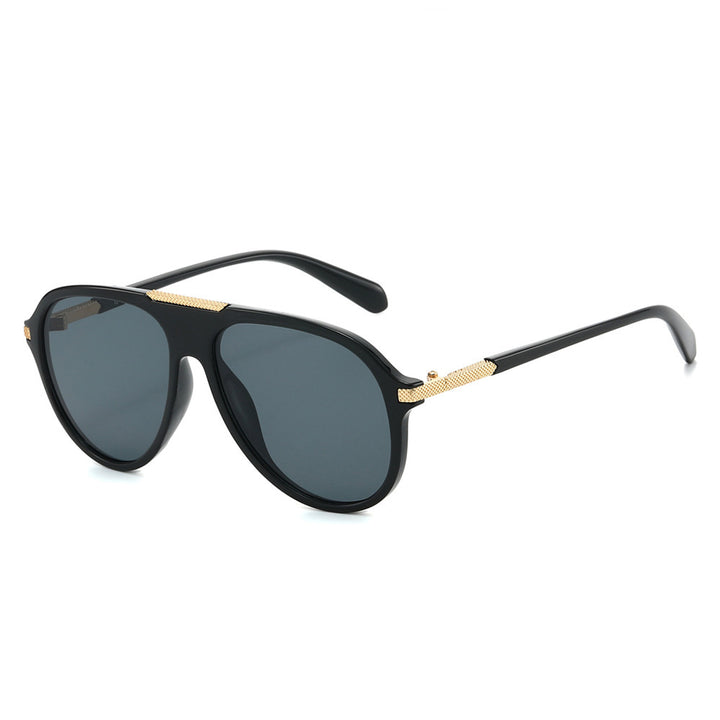 Oversized Aviator Sunglasses with Metallic Accents Kalsten