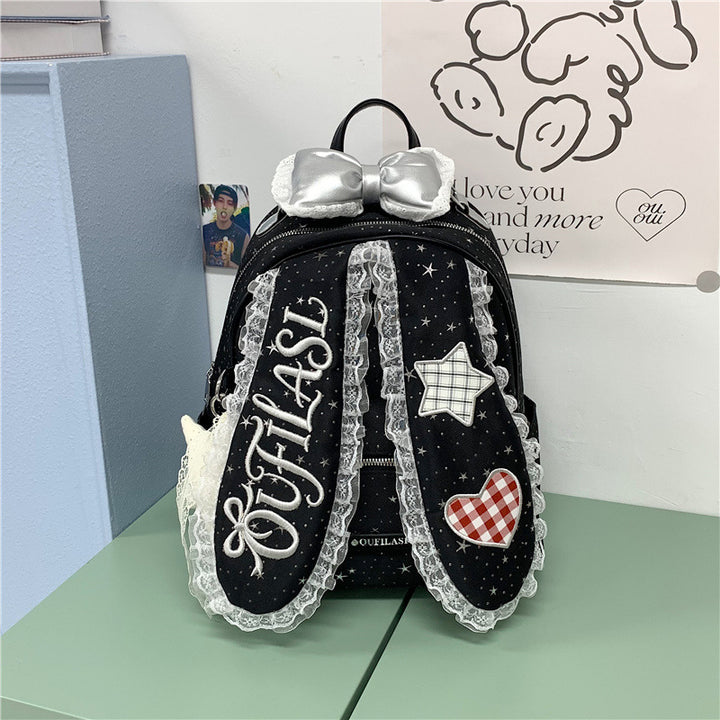 Embroidered Bunny-Themed Backpack Kalsten
