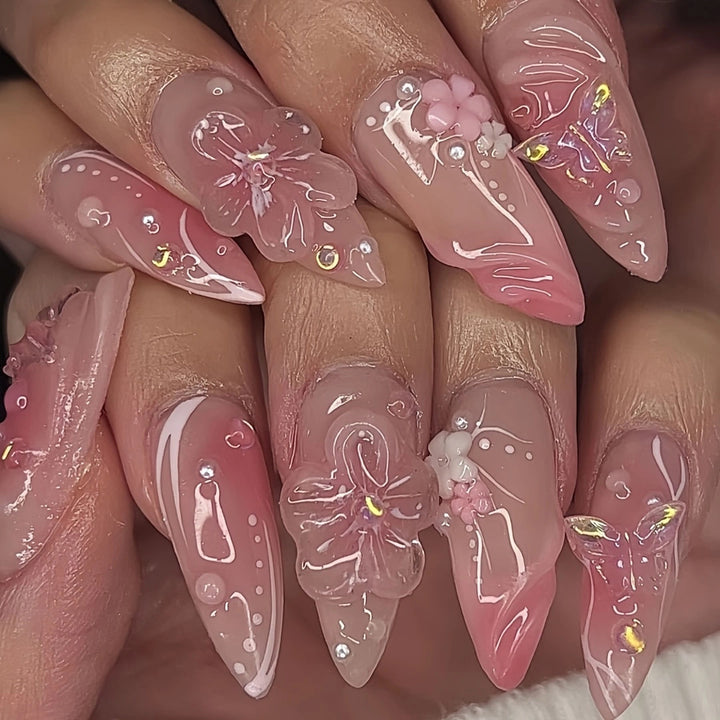 Artistic Infused Floral Press-On Nail Set Kalsten