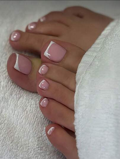 Elegant French Tip Pedicure Kalsten