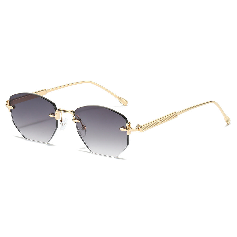 Geometric Frame Sunglasses with Elegant Gold Accents Kalsten