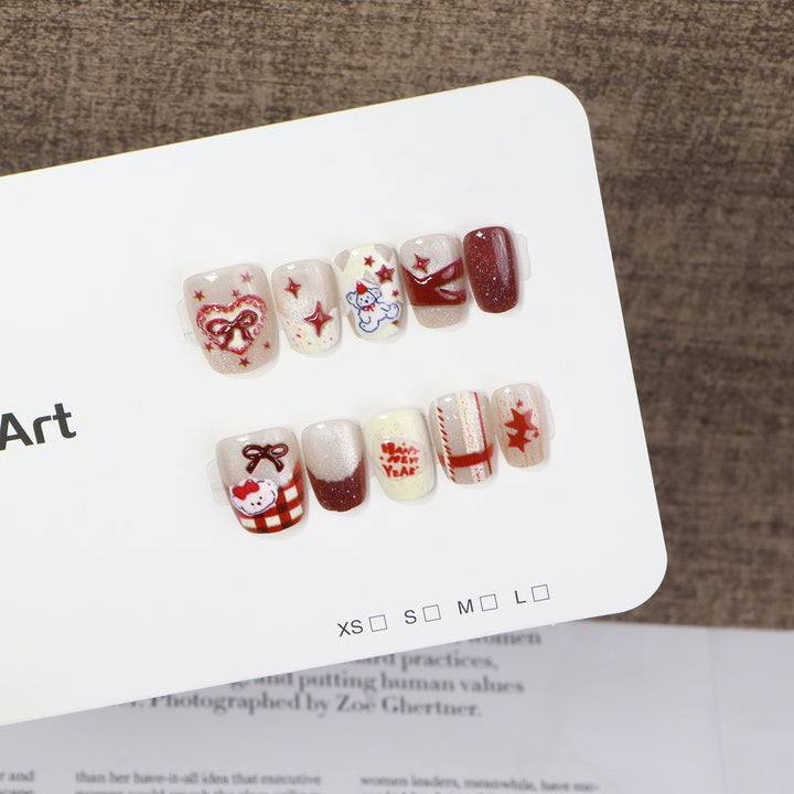 Festive Themed Press-On Nail Set Kalsten