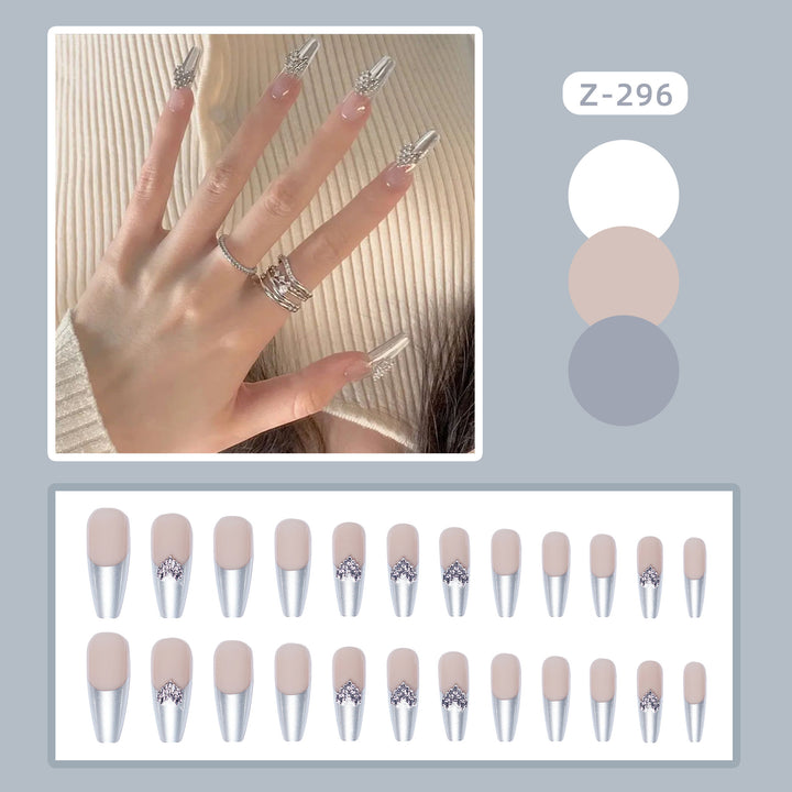 Elegant Rhinestone-Embellished Stiletto Press-On Nails