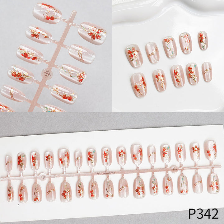 Floral Design Press-On Nail Set Kalsten