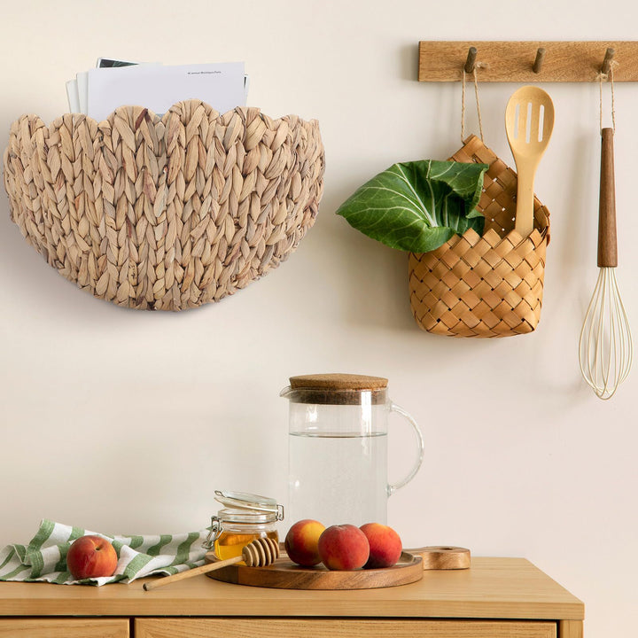 Handwoven decorative basket with wave pattern Kalsten