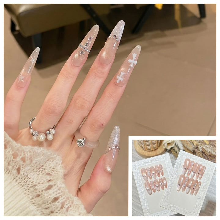 Artistic Stiletto Press-On Nail Set with Charming Patterns Kalsten