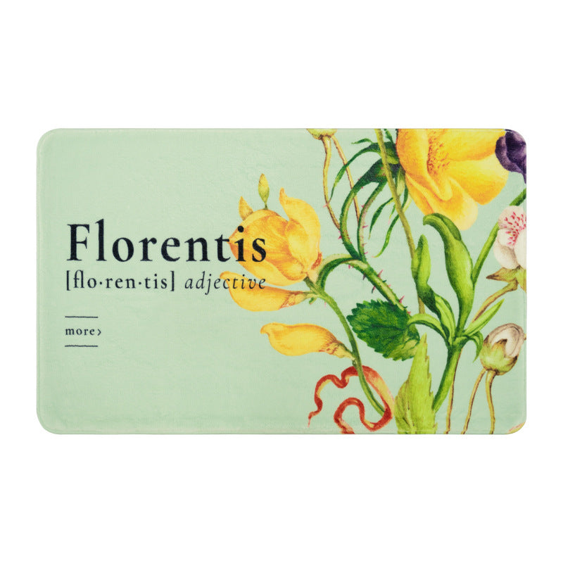 Floral-Decorative Bathroom Mat Kalsten