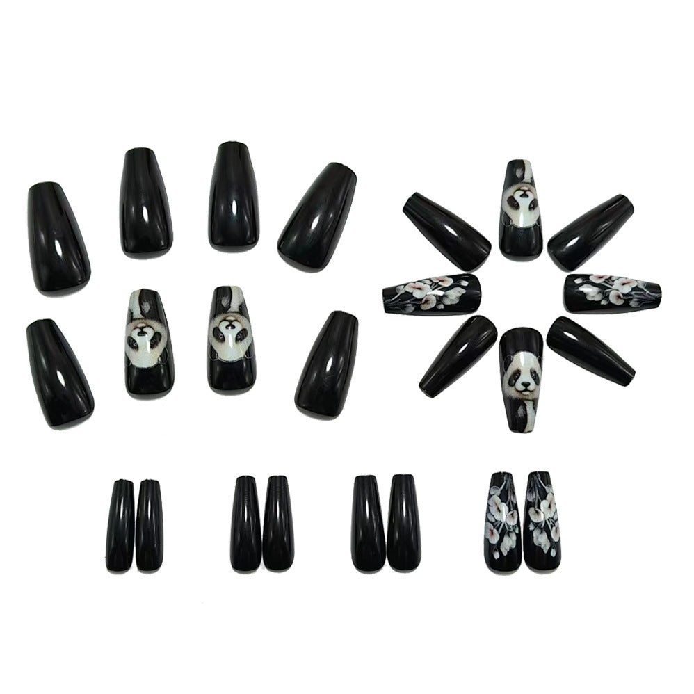 Panda motif artificial nails Kalsten