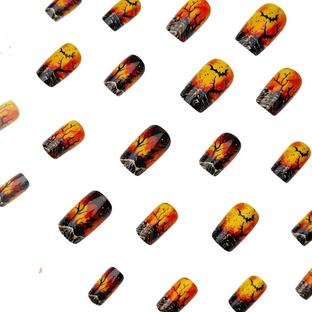 Creative Halloween Art Nails in Mysterious Night Design Kalsten