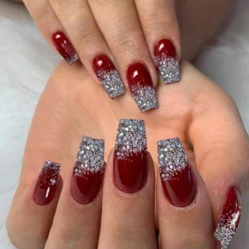 Glittery Gradient Press-On Nail Tips Kalsten