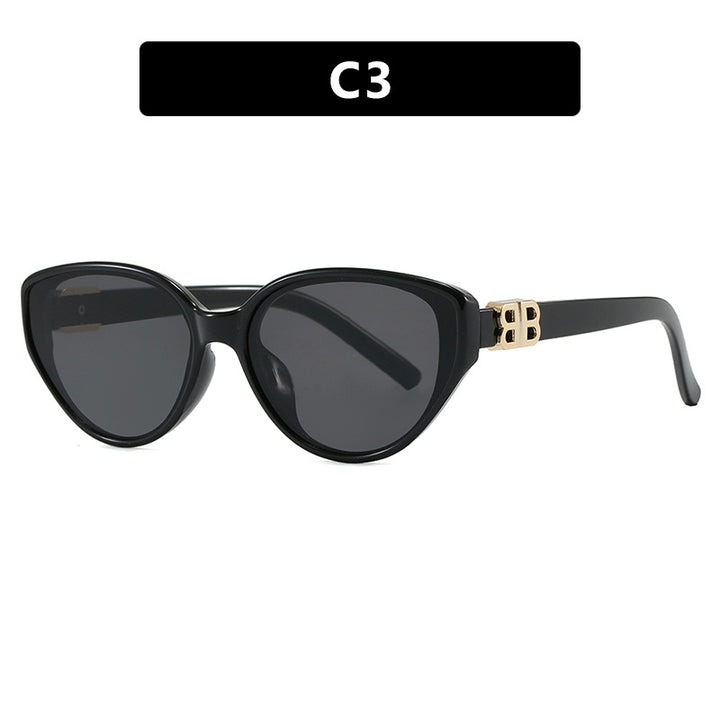 Women's fashionable cat-eye sunglasses with elegant metal frame and UV protection Kalsten
