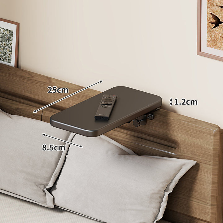 Headboard-Mounted Floating Bedside Shelf for Projectors and Devices