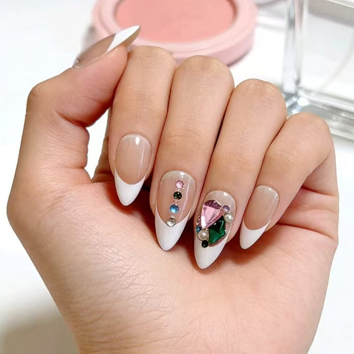 Artificial nails with floral 3D applications Kalsten