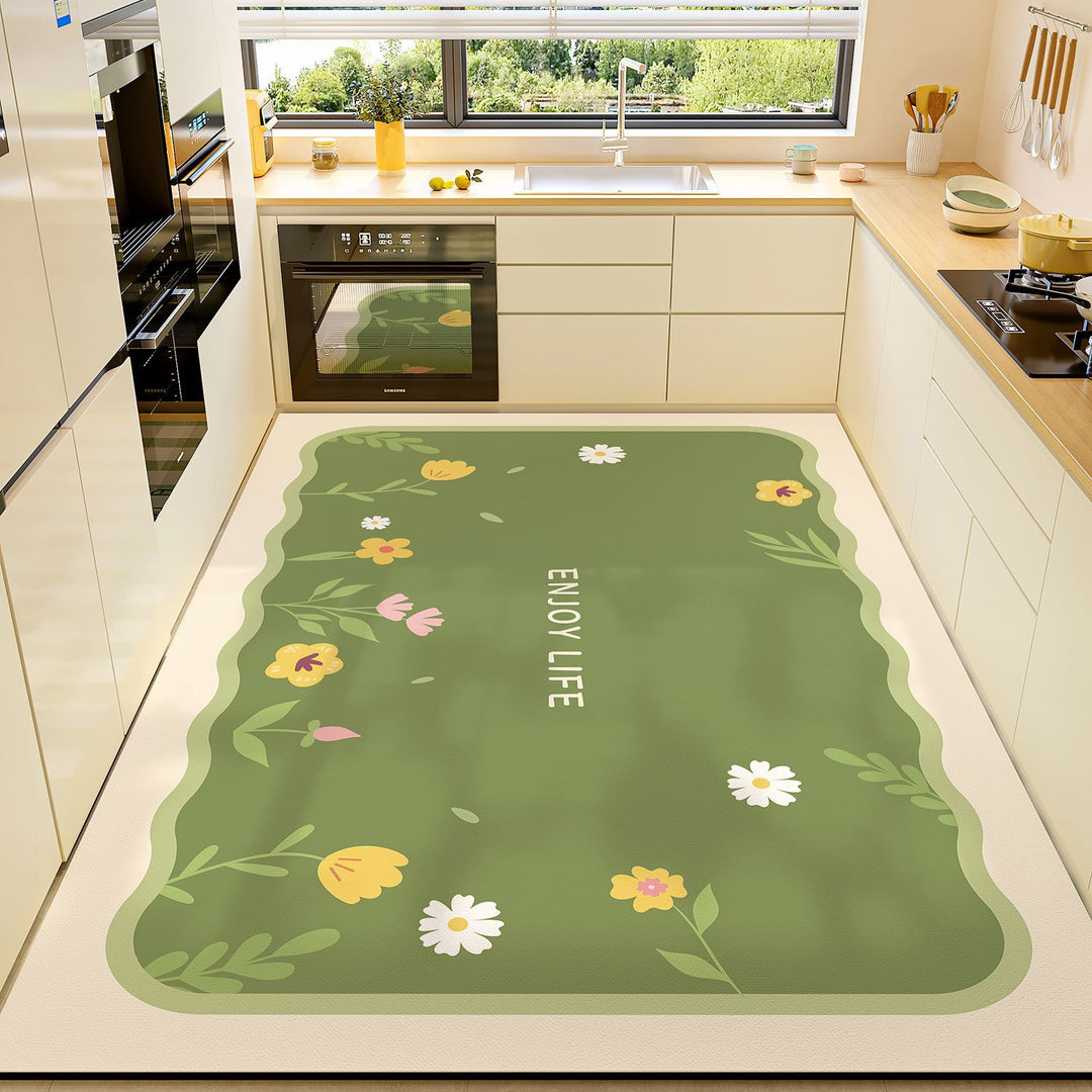 Leaf Pattern Kitchen Mat