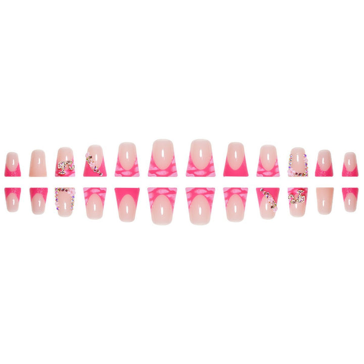 Artistic Press-On Nail Extensions with Rhinestone Accents Kalsten