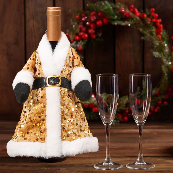 Festive wine bottle decoration cover