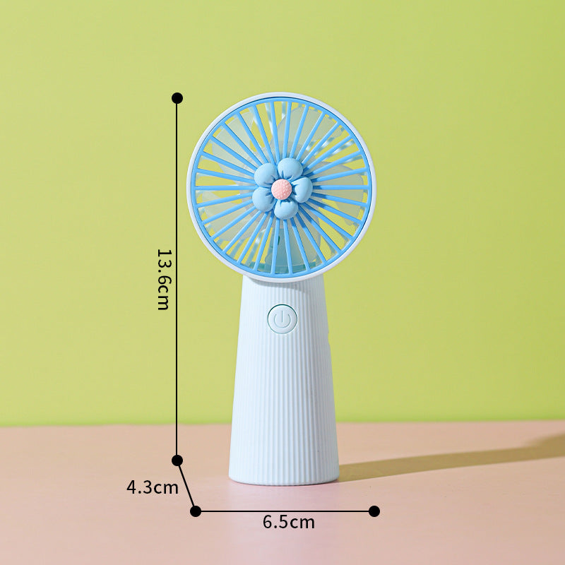 Women's Portable Mini Hand Fan with Creative Flower Design Kalsten
