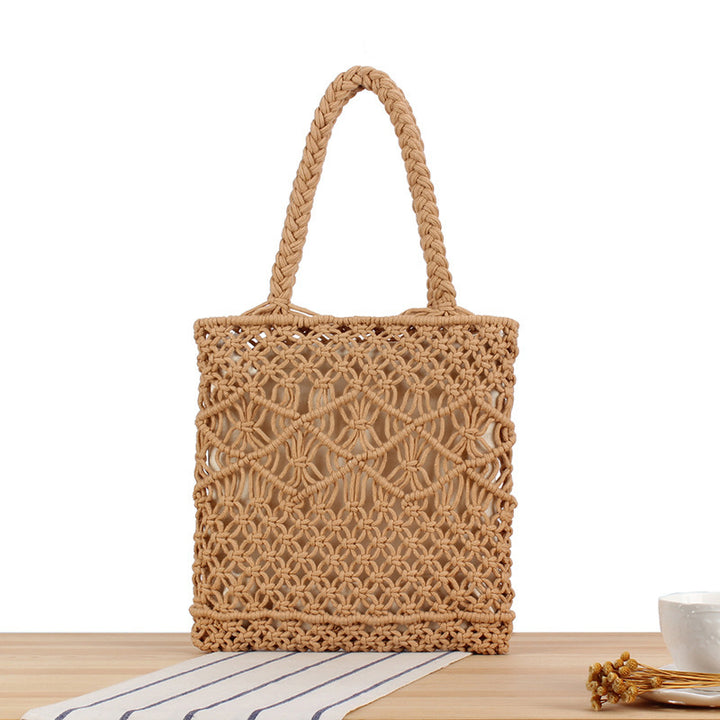 Hand-knitted tote bag with geometric patterns Kalsten